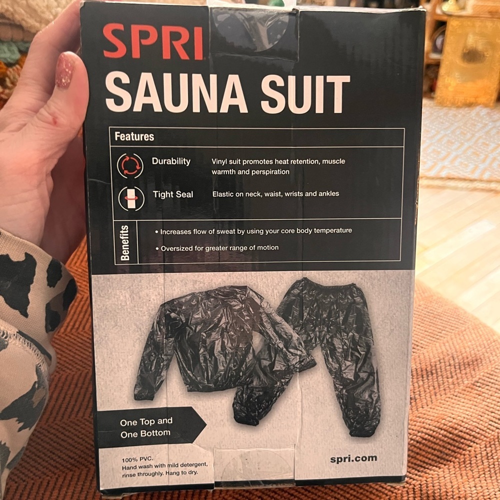 NIB-SaunaSuit-Black-Sz S-L- Fits Waist-28-36-Sweat out toxins-Debloat- Fluid​